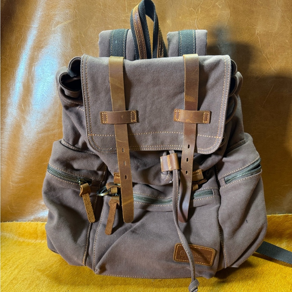 Brown Canvas Backpack Gearonic